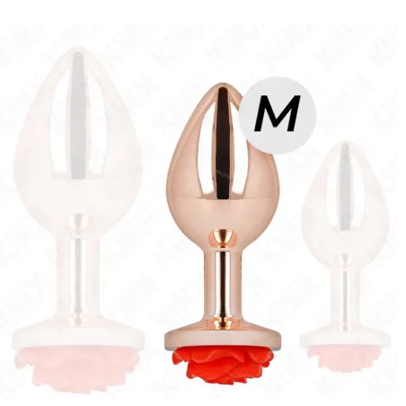 Plugs & Chapelets Anals PLUG OR ROSE METAL ROSE ROUGE TAILLE:M DE KINK
