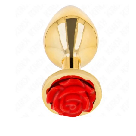 Plugs & Chapelets Anals PLUG OR METAL ROSE ROUGE TAILLE:S DE KINK