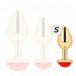 Plugs & Chapelets Anals PLUG OR METAL ROSE ROUGE TAILLE:S DE KINK