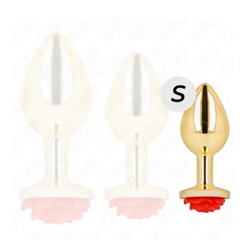 Plugs & Chapelets Anals PLUG OR METAL ROSE ROUGE TAILLE:S DE KINK