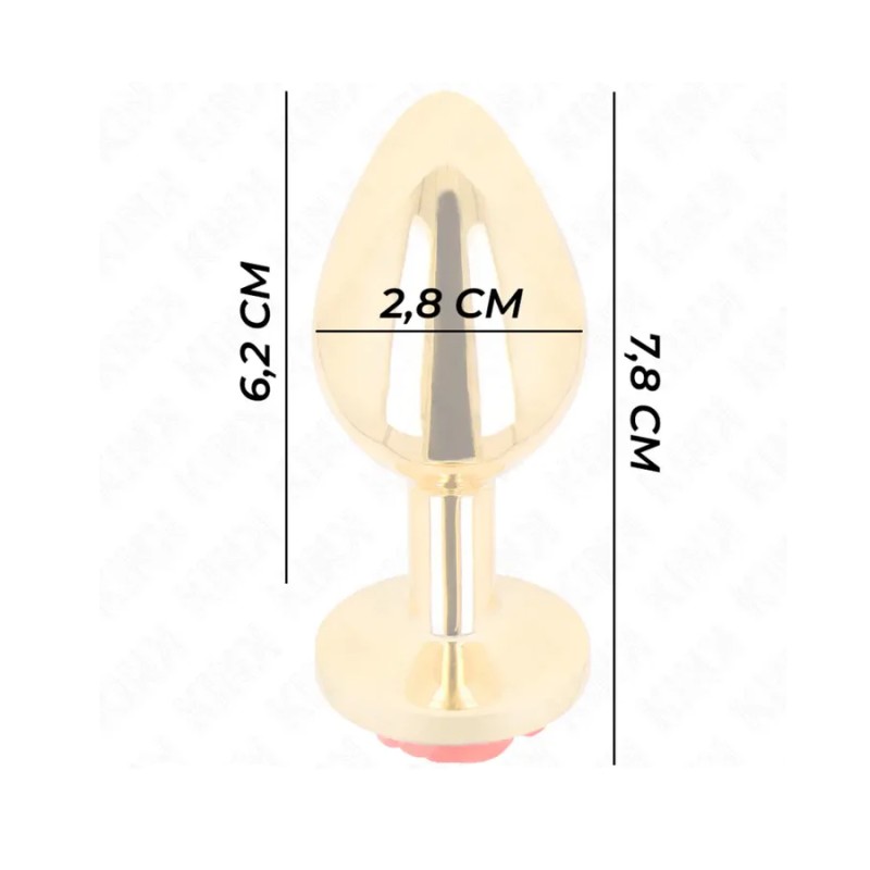 Plugs & Chapelets Anals PLUG OR METAL ROSE ROUGE TAILLE:S DE KINK