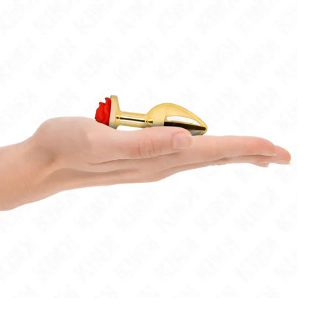 Plugs & Chapelets Anals PLUG OR METAL ROSE ROUGE TAILLE:S DE KINK