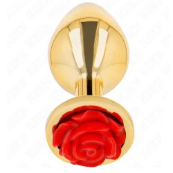 Plugs & Chapelets Anals PLUG OR METAL ROSE ROUGE TAILLE:M DE KINK