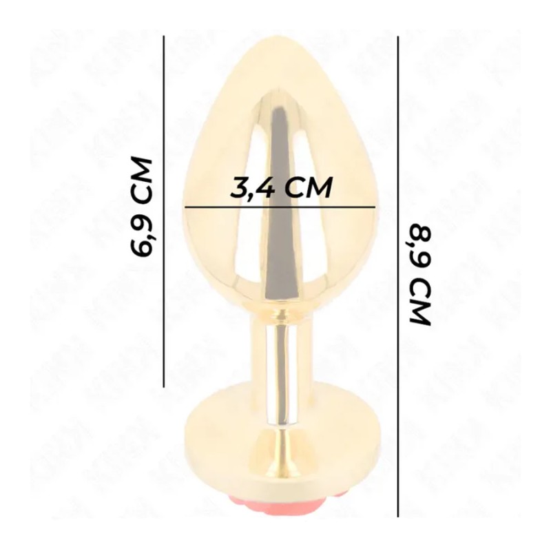 PLUG OR METAL ROSE ROUGE TAILLE:M DE KINK