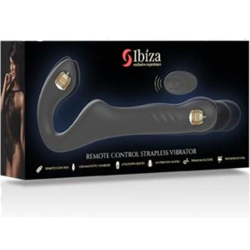 Love toys LOVE TOY CEINTURE SANS CEINTURE NOIR REMOTE CONTROL STRAPLESS VIBRATOR DE IBIZA