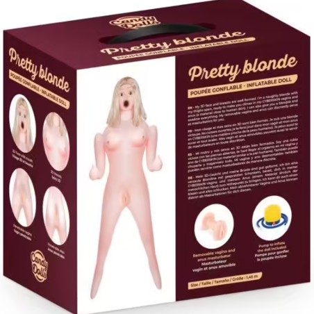 Love Toys Homme POUPEE GONFLABLE 3 ORIFICES PRETTY BLONDE 3D DE CANDY DOLLS