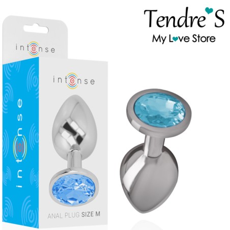 Plugs & Chapelets Anals PLUG ANAL ARGENTE BIJOU BLEU TAILLE M DE INTENSE Plugs & Chapelets Anals PLUG ANAL ARGENTE BIJOU BLEU TAILLE M DE INTENSE