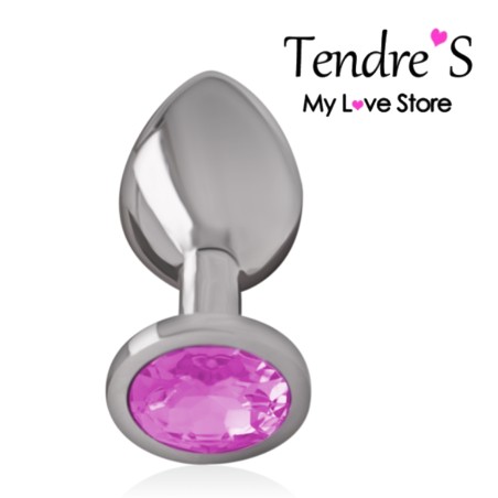 Plugs & Chapelets Anals PLUG ANAL ARGENTE BIJOU ROSE TAILLE S DE INTENSE