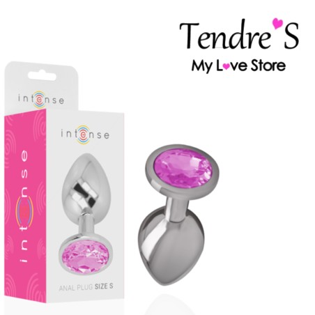Plugs & Chapelets Anals PLUG ANAL ARGENTE BIJOU ROSE TAILLE S DE INTENSE