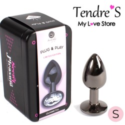 PLUG METAL CRISTAL DIAMANT GUNMETAL TAILLE S DE SECRET PLAY