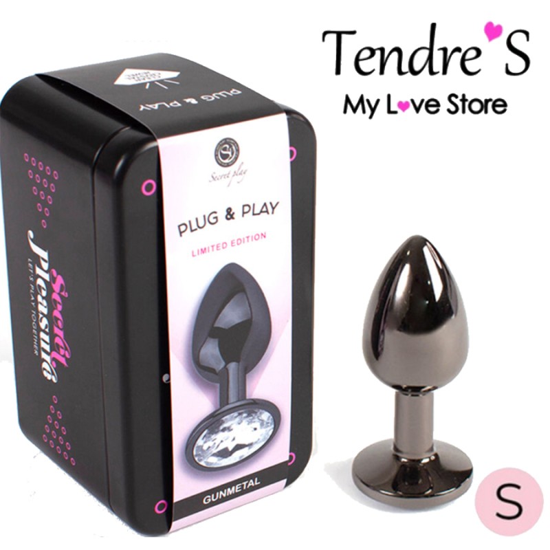 Plugs & Chapelets Anals PLUG METAL CRISTAL DIAMANT GUNMETAL TAILLE S DE SECRET PLAY