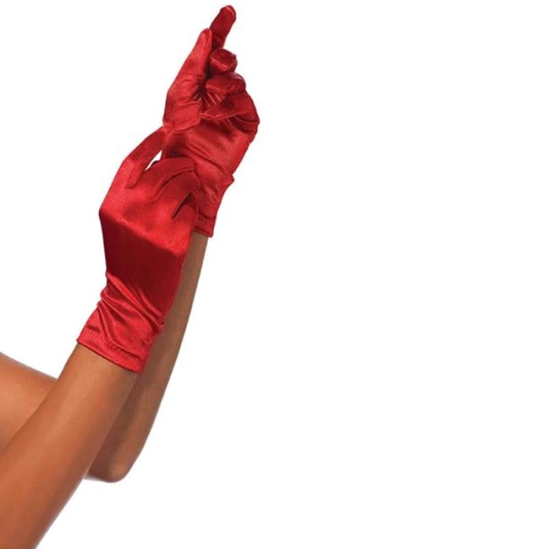 GANTS SATIN ROUGES DE LEG AVENUE