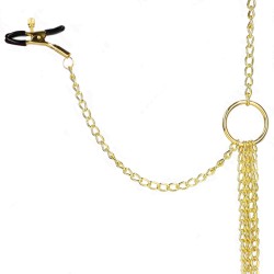 Accessoires 4 PINCES ET CHAINES DOREES A SEINS CLITORIS DE KINK