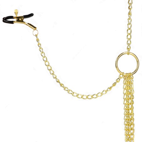 Accessoires 4 PINCES ET CHAINES DOREES A SEINS CLITORIS DE KINK Accessoires 4 PINCES ET CHAINES DOREES A SEINS CLITORIS DE KINK