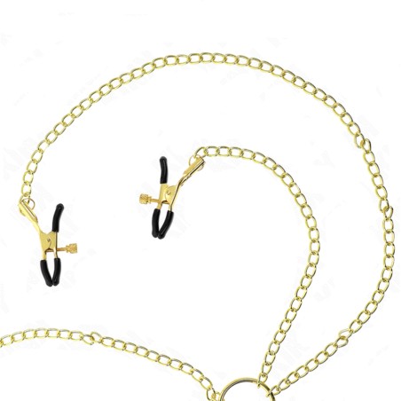 Accessoires 4 PINCES ET CHAINES DOREES A SEINS CLITORIS DE KINK Accessoires 4 PINCES ET CHAINES DOREES A SEINS CLITORIS DE KINK