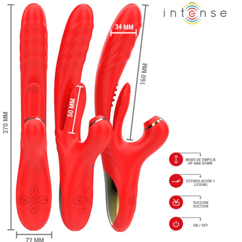 Love toys RABBIT ROUGE KAROL VA ET VIENTS ASPIRATION ET TAPPING DE INTENSE