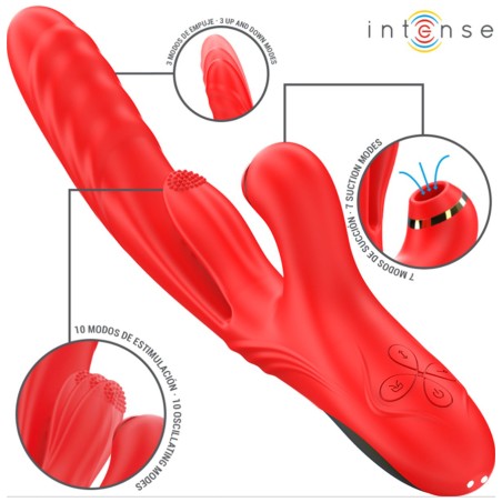 Love toys RABBIT ROUGE KAROL VA ET VIENTS ASPIRATION ET TAPPING DE INTENSE