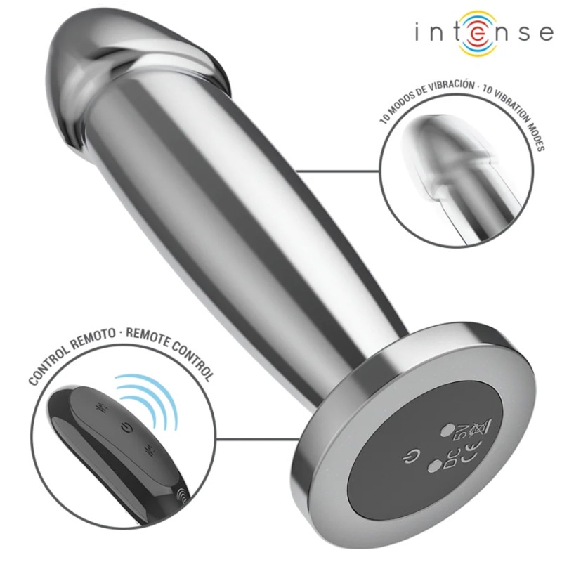 PLUG METAL VIBRANT TELECOMMANDE TAILLE M DE INTENSE