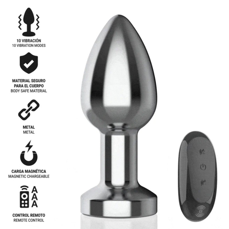 PLUG VIBRANT METAL AVEC TELECOMMANDE TAILLE M DE INTENSE