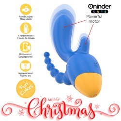 SEXTOY TRIPLE STIMULATION AVEC APPLI BLEU JAUNE DE ONINDER