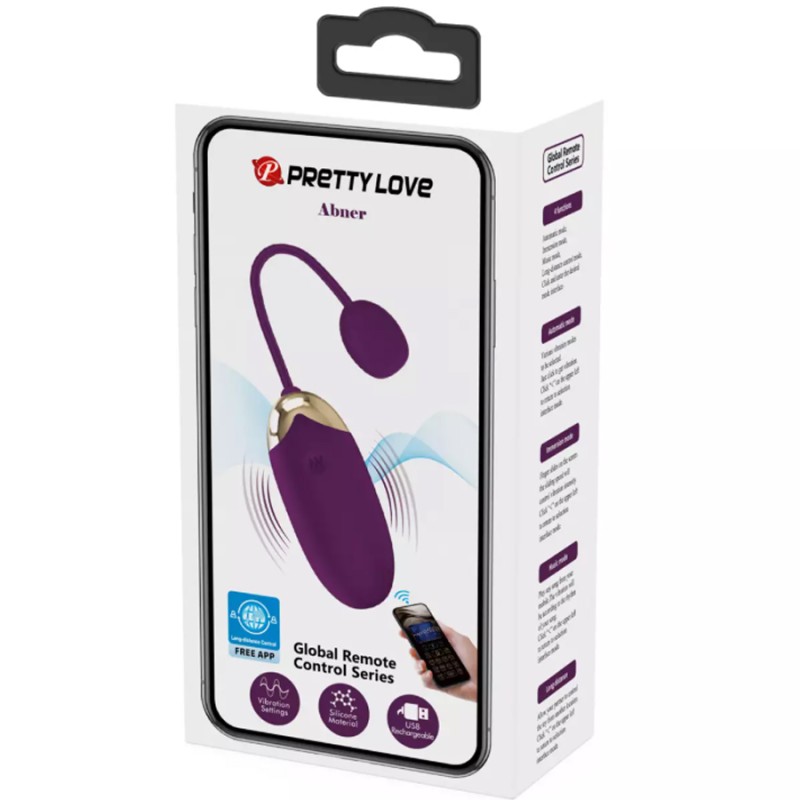 Love toys OEUF VIBRANT ABNER PURPLE AVEC APPLI DE PRETTY LOVE