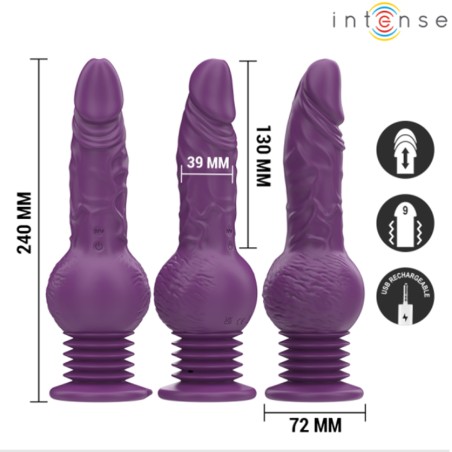 Love toys VIBRATEUR MULTIFONCTION TATUM AVEC VA ET VIENTS 24 CM VIOLET DE INTENSE