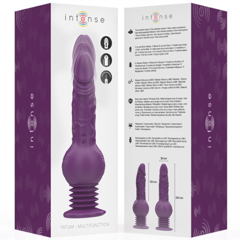 VIBRATEUR MULTIFONCTION TATUM AVEC VA ET VIENTS 24 CM VIOLET DE INTENSE