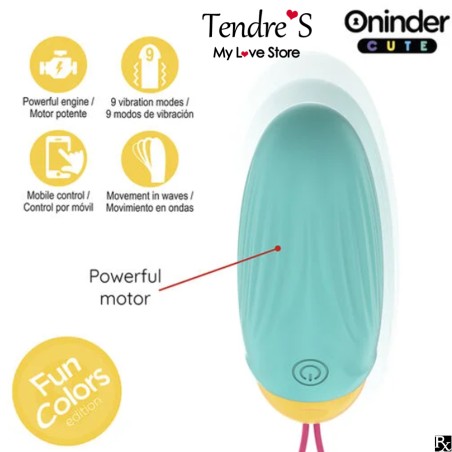OEUF VIBRANT 360° CONNECTE AVEC APPLI. VERT JAUNE DE ONINDER CUTE
