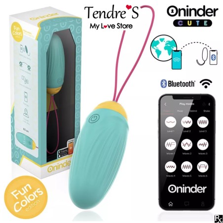Love toys OEUF VIBRANT ROTATIF A 360° CONNECTE AVEC APPLI. VERT JAUNE DE ONINDER CUTE