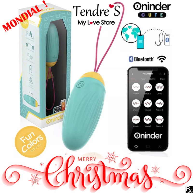 Love toys OEUF VIBRANT ROTATIF A 360° CONNECTE AVEC APPLI. VERT JAUNE DE ONINDER CUTE