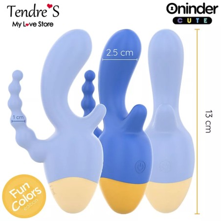 Love toys LOVE 3 SOME TRIPLE VIBRATEURS AVEC APPLI BLEU JAUNE DE ONINDER CUTE
