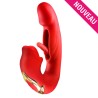 Love toys RABBIT KISSY SILICONE ROUGE 3 EN 1 DE YOBA