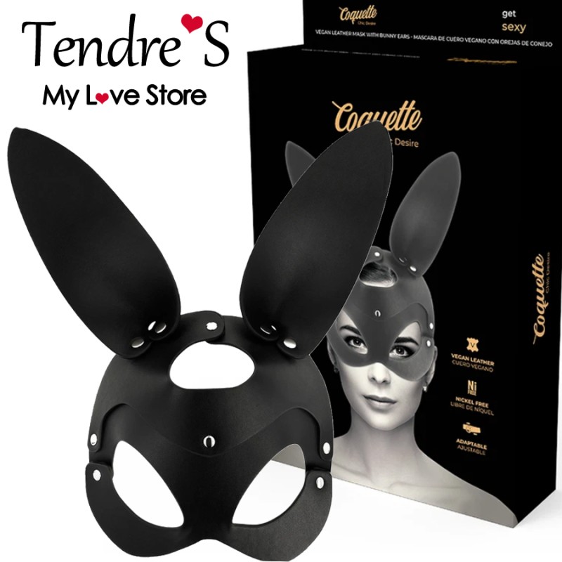 MASQUE EN CUIR NOIR VEGETALIEN DE COQUETTE CHIC DESIRE