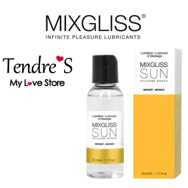 MIXGLISS SUN 2 EN 1 MASSAGE ET LUBRIFIANT PARFUM MONOI 50 ML