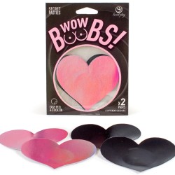 Accessoires CACHES TETONS NIPPIES WOW BOOBS EN COEUR 2 PAIRES DE SECRET PLAY