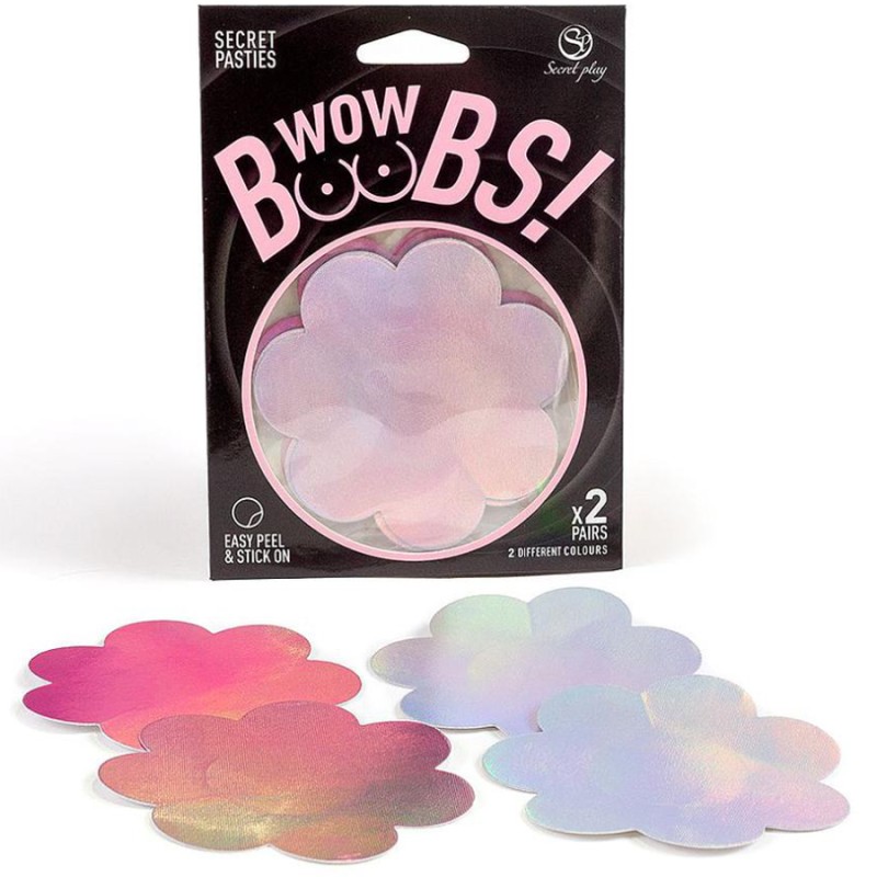 Accessoires CACHES TETONS NIPPIES WOW BOOBS EN FLEURS 2 PAIRES DE SECRET PLAY