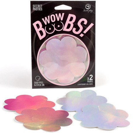 Accessoires CACHES TETONS NIPPIES WOW BOOBS EN FLEURS 2 PAIRES DE SECRET PLAY