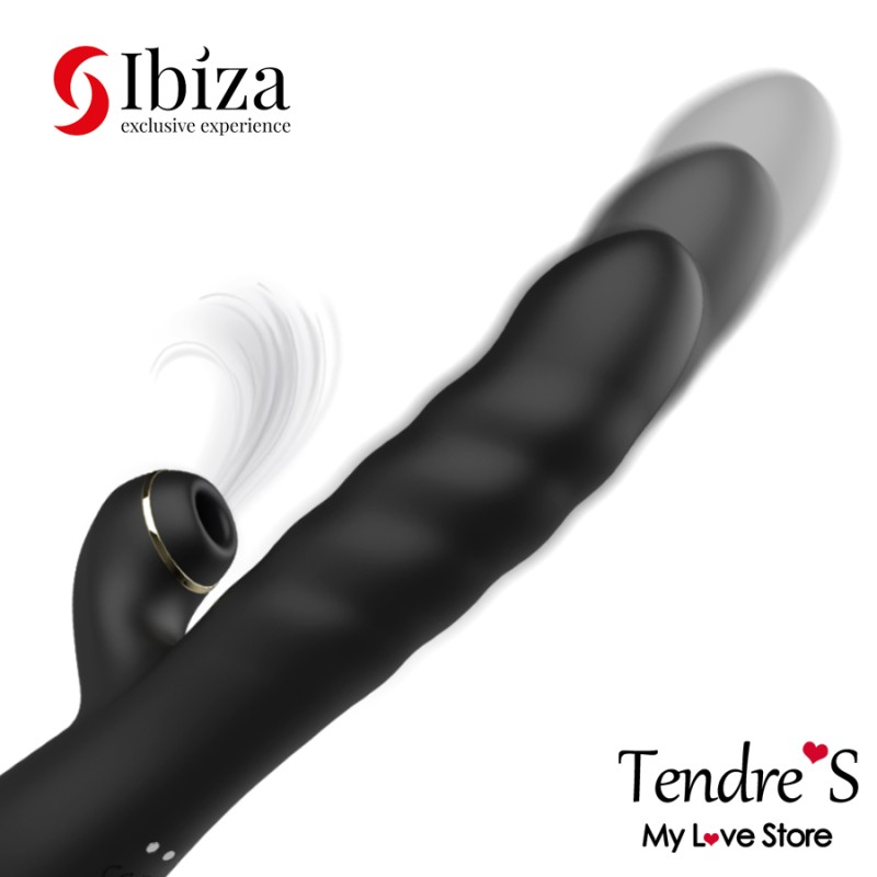 Love toys RABBIT NOIR AVEC VA ET VIENTS ET SUCCION DE IBIZA