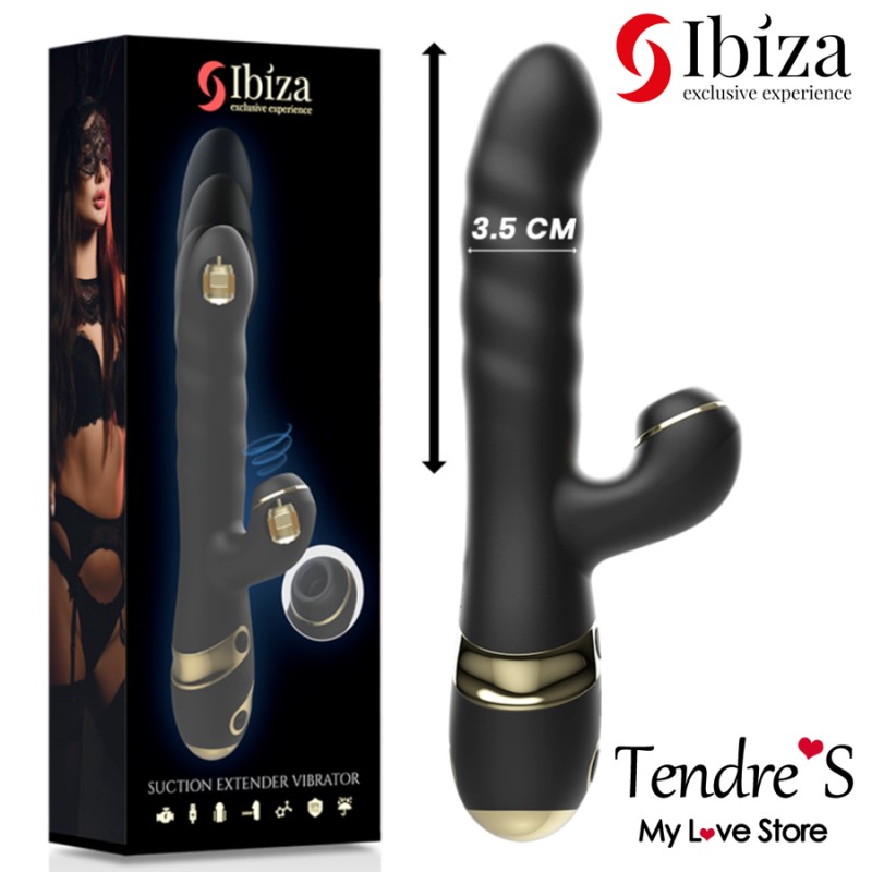 Love toys RABBIT NOIR AVEC VA ET VIENTS ET SUCCION DE IBIZA