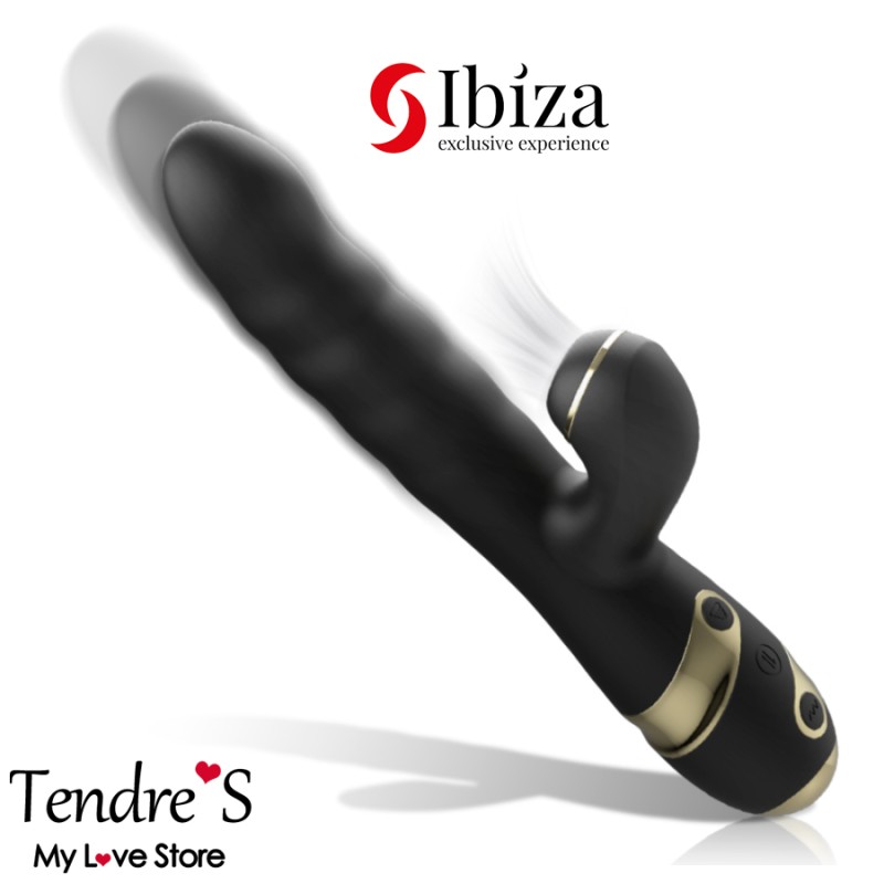 Love toys RABBIT NOIR AVEC VA ET VIENTS ET SUCCION DE IBIZA