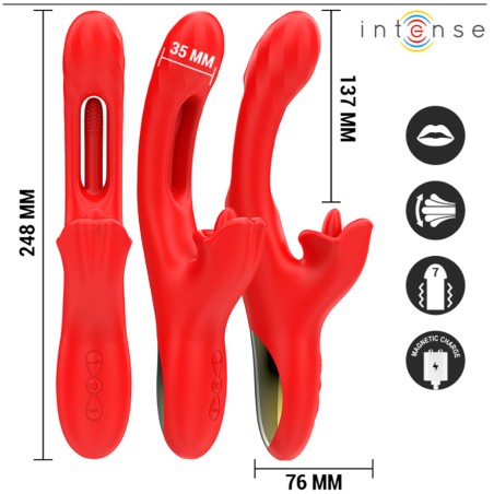 Love toys RABBIT ROUGE JESSICA MULTIFUNCTION DE INTENSE