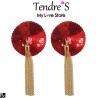 NIPPIES CACHES TETONS AVEC CHAINE NIPPLE COUTURE ROUGE DE KINKY DIVA