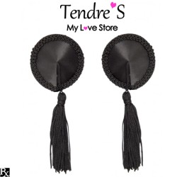 Accessoires NIPPIES CACHES TETONS AVEC CHAINE NIPPLE COUTURE ROUGE DE KINKY DIVA