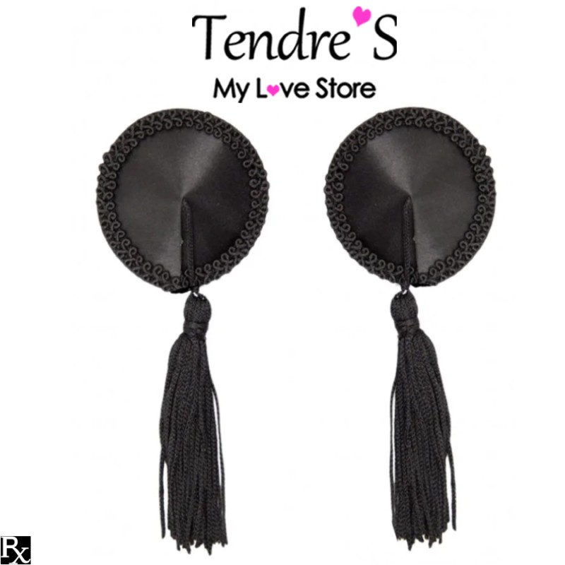 NIPPIES CACHES TETONS AVEC CHAINE NIPPLE COUTURE ROUGE DE KINKY DIVA