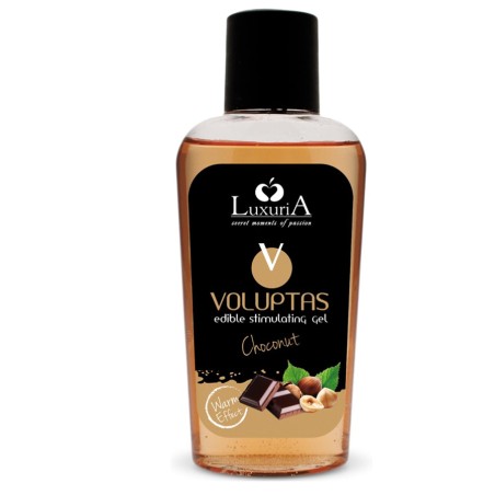 GEL DE MASSAGE VOLUPTAS COMESTIBLE AU CHOCOLAT AVEC EFFET CHAUFFANT DE LUXURIA 100 ML