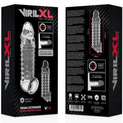 GAINE TRANSPARENTE V11 PENIS EXTENDER A PICOTS DE VIRILXL
