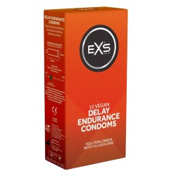 BOITE X12 PRESERVATIFS RETARDANTS VEGAN DELAY ENDURANCE CONDOMS DE EXS
