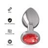 PLUG ANAL ARGENTE BIJOU ROUGE TAILLE M DE INTENSE