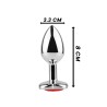 Plugs & Chapelets Anals PLUG ANAL ARGENTE BIJOU ROUGE TAILLE M DE INTENSE