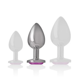 PLUG ANAL ARGENTE BIJOU ROSE TAILLE M DE INTENSE